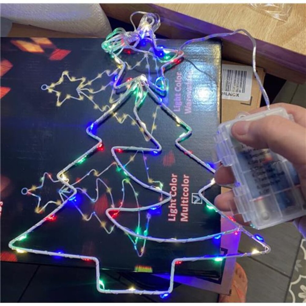 3PCS Remote Control LED Christmas Decorations Window Lights with Timer